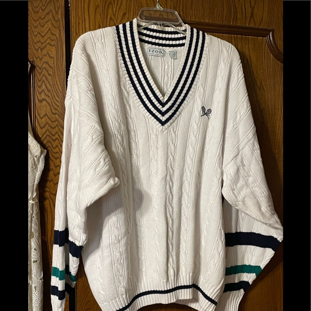 IZOID Tennis sweater V-Neck Long sleeve sweater